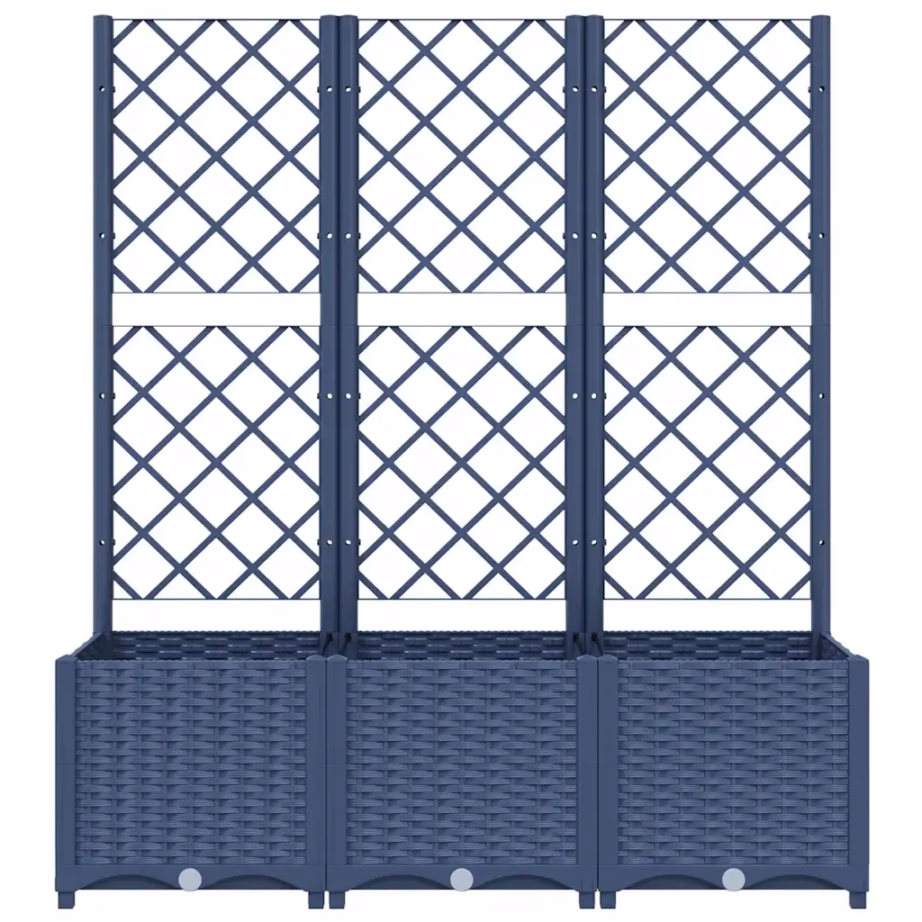 Võrega taimekast rõdule ja aeda, sinakashall PP, 120 x 40 x 136 cm – 4