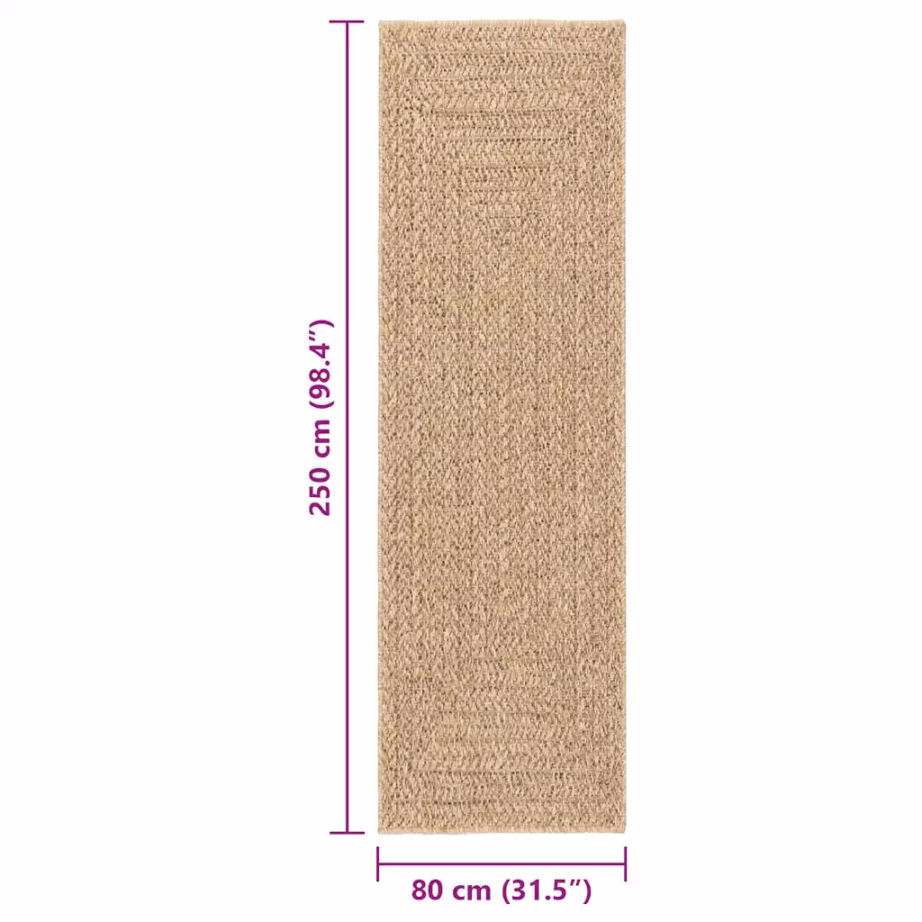 ZIZUR sise- ja õuevaip, džuudi välimusega, pruun, 80 x 250 cm – 8