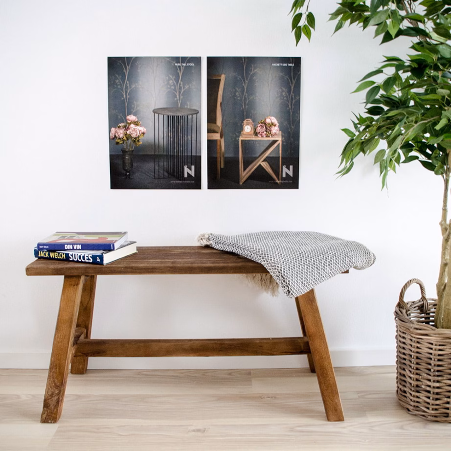 House Nordic Barcelona tiigipuust aiapink, taaskasutatud puit, 90x25x45 cm - 6