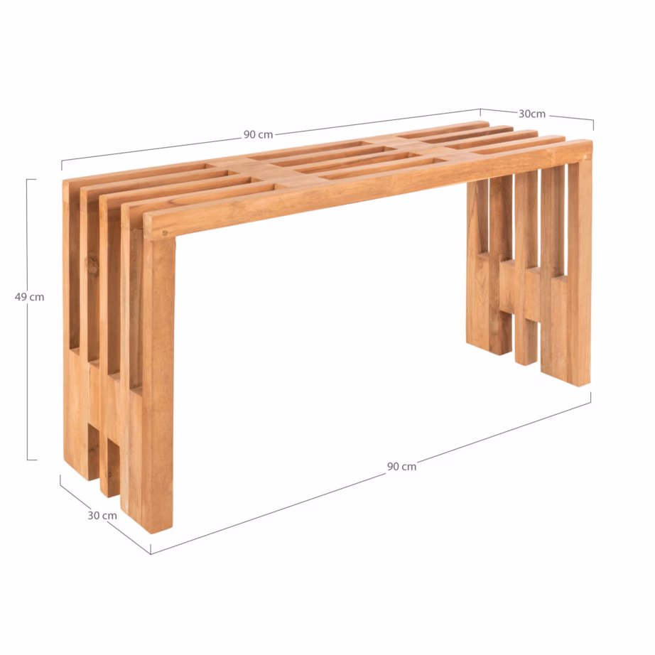 House Nordic Benidorm aiapink, taaskasutatud tiigipuit, 90x30x49 cm - 3