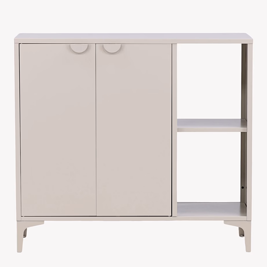 Beež metallist kummut Piring kahe ukse ja riiulitega, 25623-250