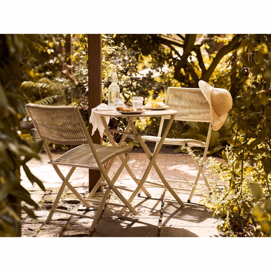 3-osaline bistrookomplekt 2 tooli ja lauaga, taupe, laud ø60 cm Arcas – 2