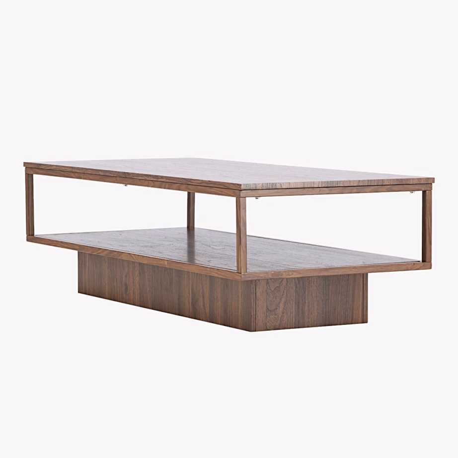 Maglehem diivanilaud, pähklitooni MDF ja teras, 130×60 cm, 62046-123 – 3