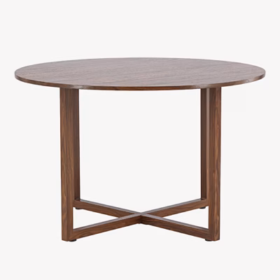 Ümmargune söögilaud Durango, pähklitooni MDF, ø120 cm - 62336-877