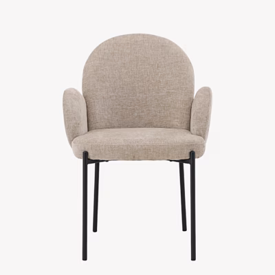 Beež söögitool käetugedega Blom, mustad metalljalad - 62337-102