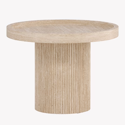 Beež abilaud Krille, travertiinimustriga, ø60 cm - 62344-300