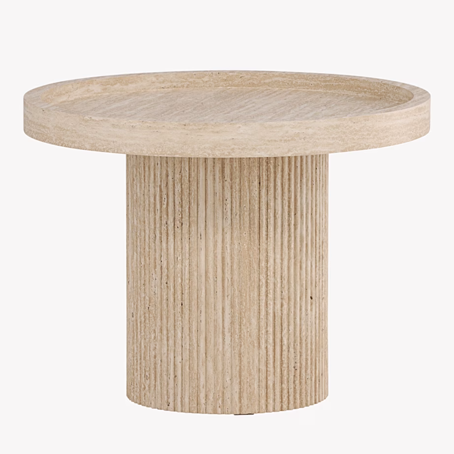 Beež abilaud Krille, travertiinimustriga, ø60 cm, 62344-300 – 2