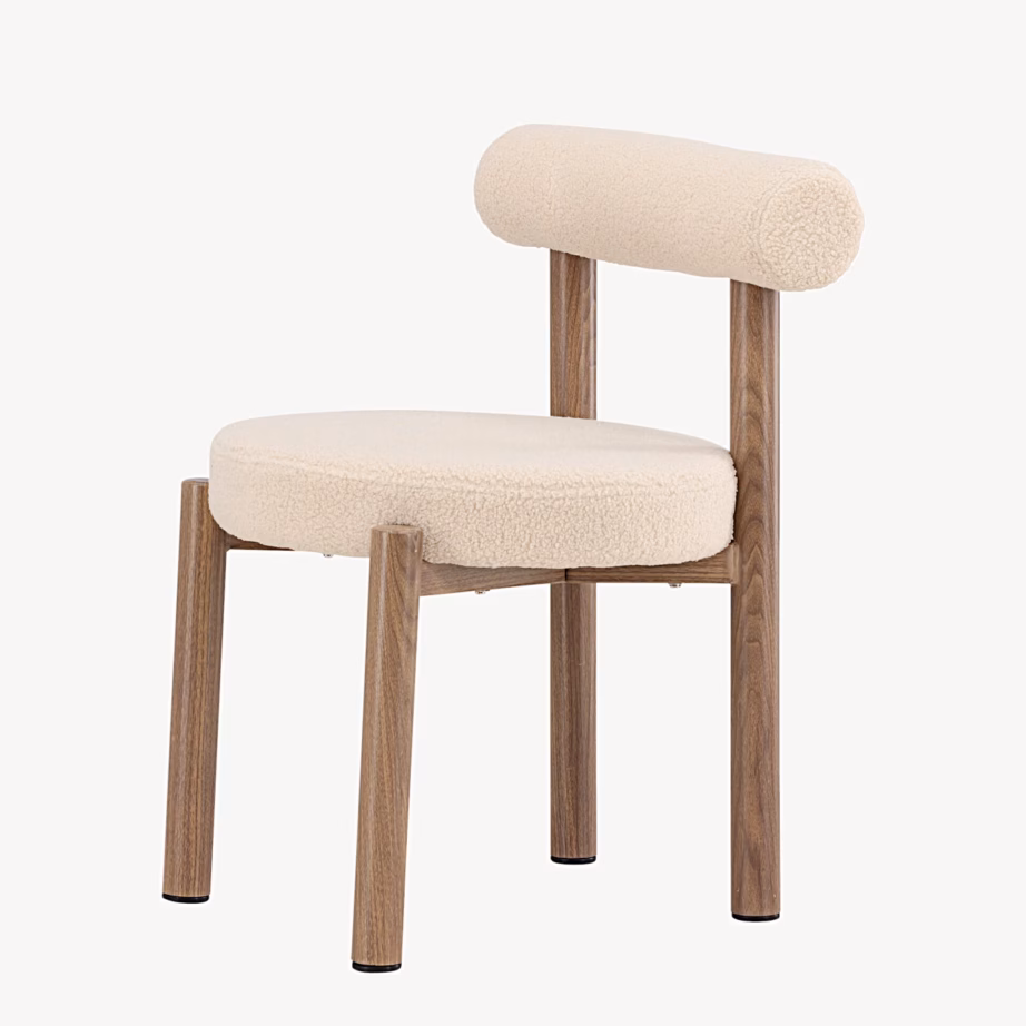 Tillo söögitool valge buklee ja puidumustriga terasjalad, 63360-222 – 3