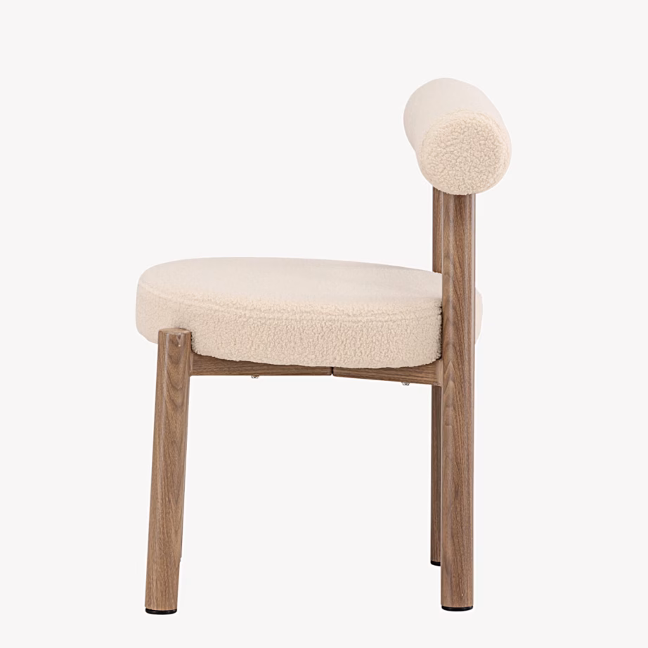 Tillo söögitool valge buklee ja puidumustriga terasjalad, 63360-222 – 4