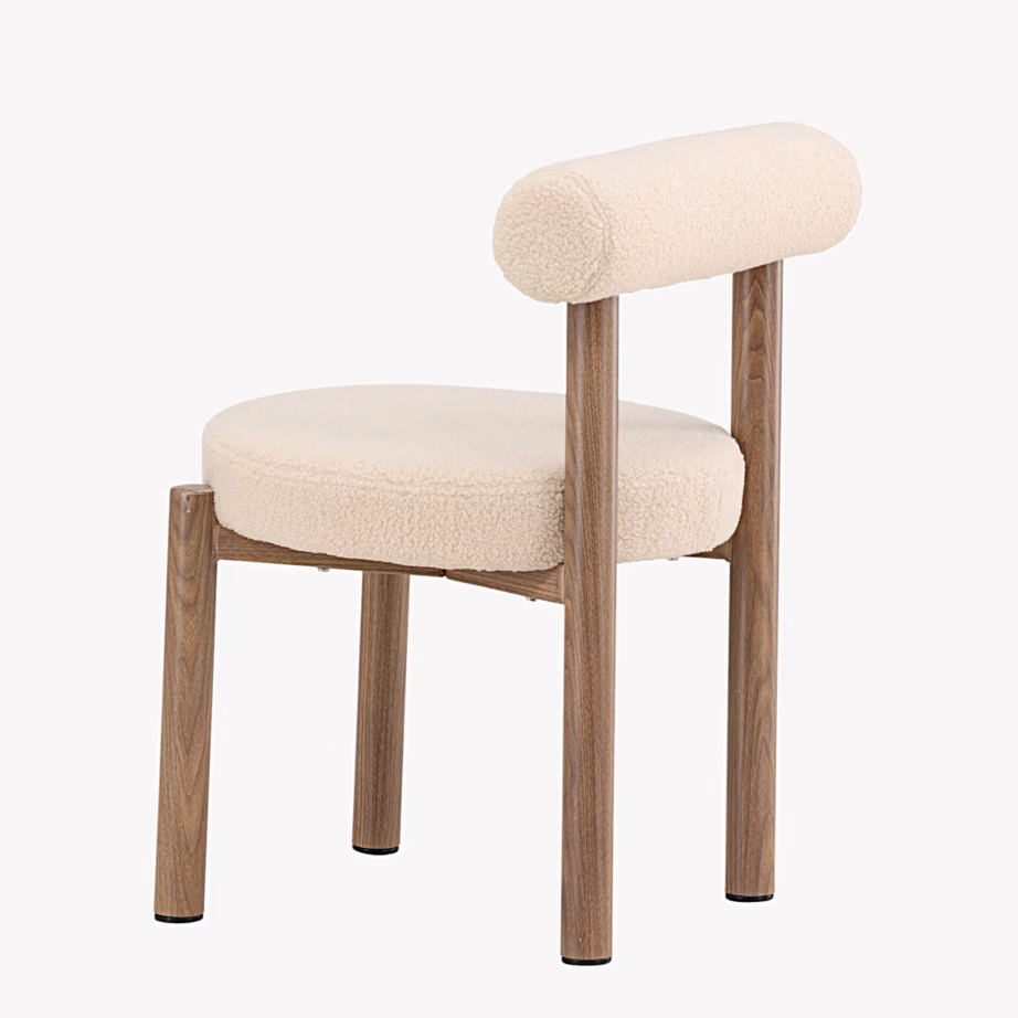 Tillo söögitool valge buklee ja puidumustriga terasjalad, 63360-222 – 5