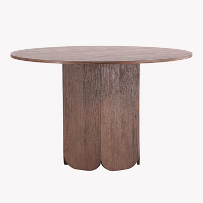 Ümmargune söögilaud Tekla, mokkatooniline MDF, ø120 cm - 63362-444