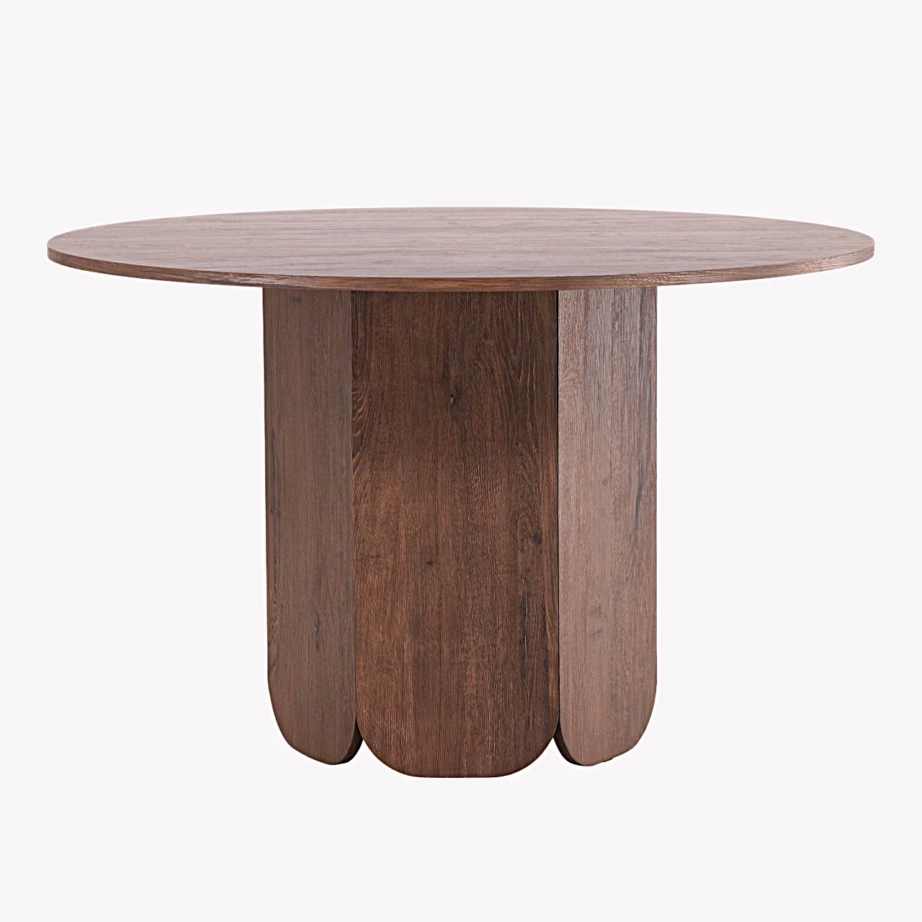 Ümmargune söögilaud Tekla, mokkatooniline MDF, ø120 cm, 63362-444 – 2