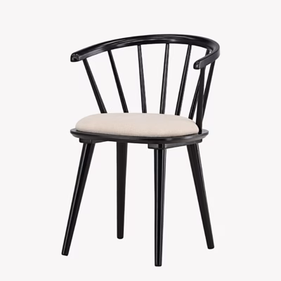 Söögitool Bobby mustast kummipuust, beeži istmepadja­ga - 63406-444