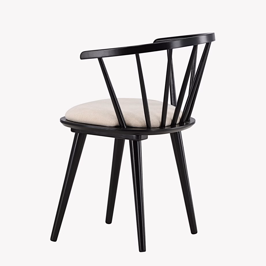 Söögitool Bobby mustast kummipuust, beeži istmepadja­ga, 63406-444 – 4