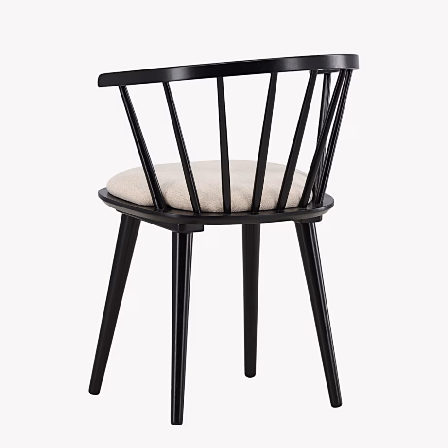 Söögitool Bobby mustast kummipuust, beeži istmepadja­ga, 63406-444 – 5