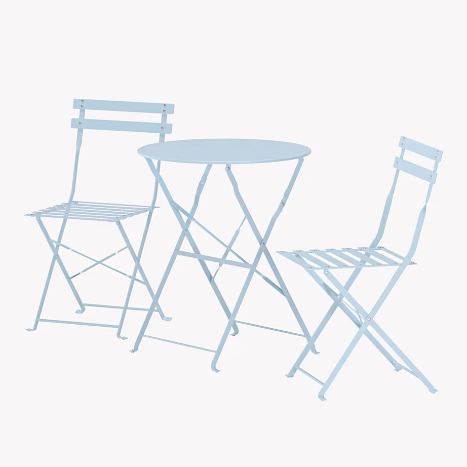 Hele sinine terasest bistrookomplekt Tao, laud ja 2 tooli, 9790-555 – 3