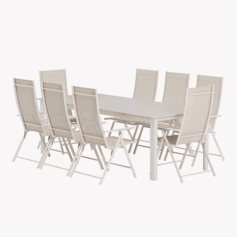 Beež aiasöögikomplekt Levels laud ja 8 Levanzo tooli, GR24939 – 3