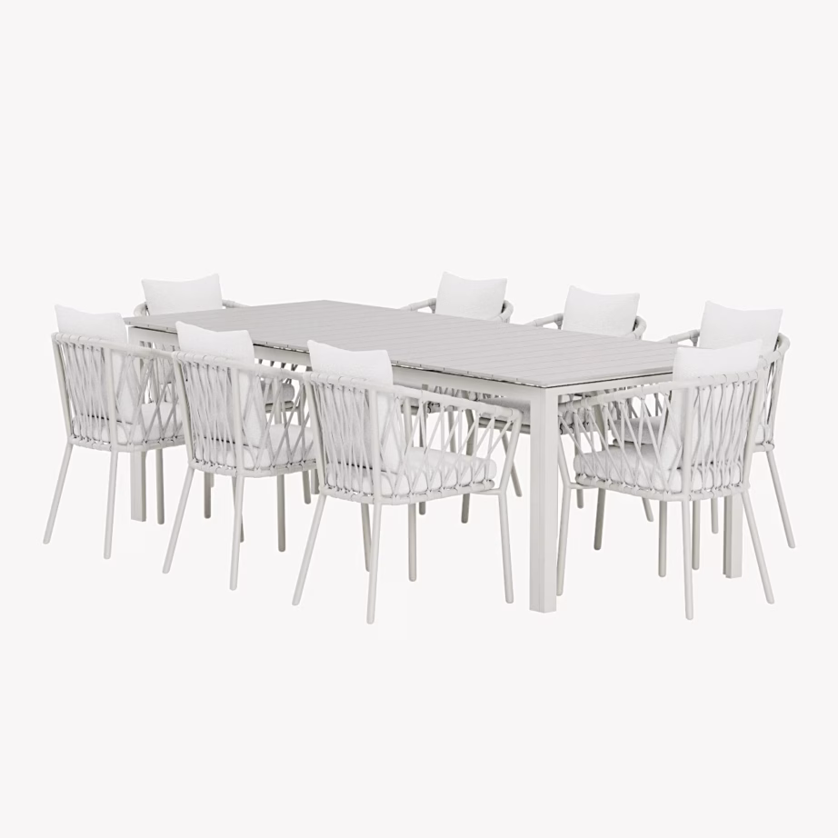 Beež aiasöögikomplekt Levels laud ja 8 Linos tooli, GR24941 – 3