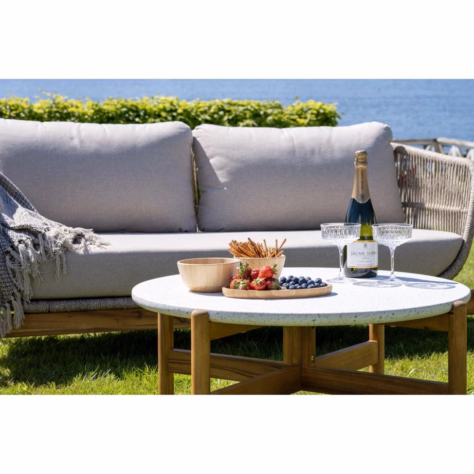 Aia lounge komplekt akaatsiapuust raamiga ja terrazzo lauaplaadiga Terracina - 4