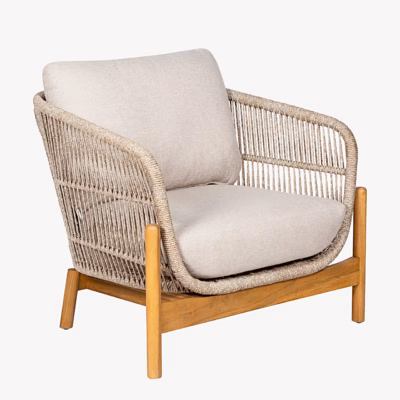 Akaatsiapuidust lounge-aiatool beeži padjaga Terracina