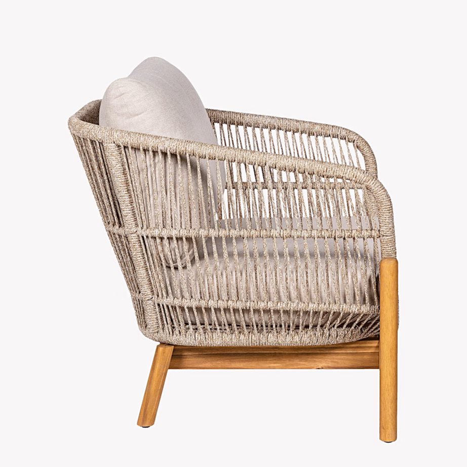 Akaatsiapuidust lounge-aiatool beeži padjaga Terracina – 7