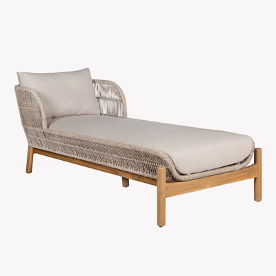 Akaatsiapuust päevitustool beežide patjadega Terracina