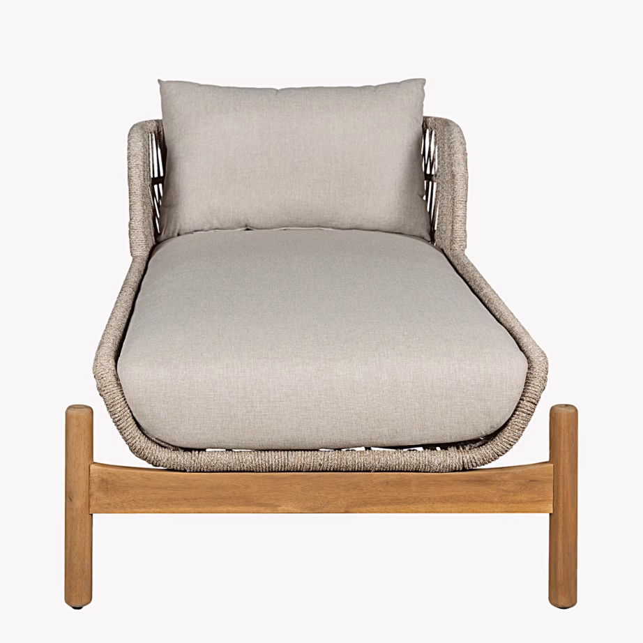 Akaatsiapuust päevitustool beežide patjadega Terracina – 5