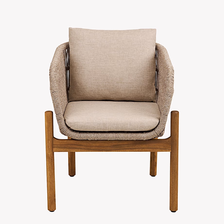 Akaatsiapuust söögitool Terracina beeži istmepadja ja terasraamiga – 3