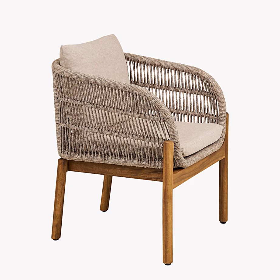 Akaatsiapuust söögitool Terracina beeži istmepadja ja terasraamiga – 8