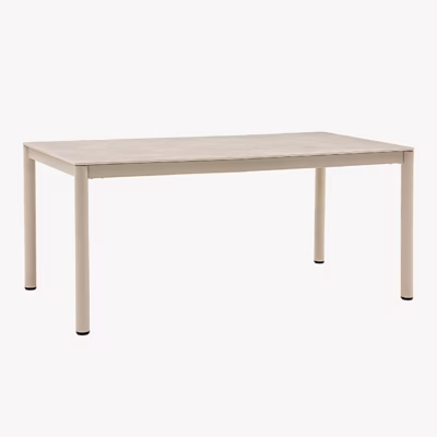 Alumiiniumist ja keraamikast aia söögilaud Alcudia, liivatoon, 90x200 cm