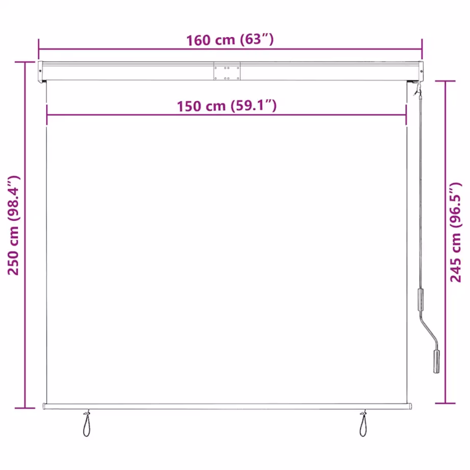 Käsivändaga väliruloo, antratsiithall, 160 x 250 cm, ainult laepaigalduseks – 10