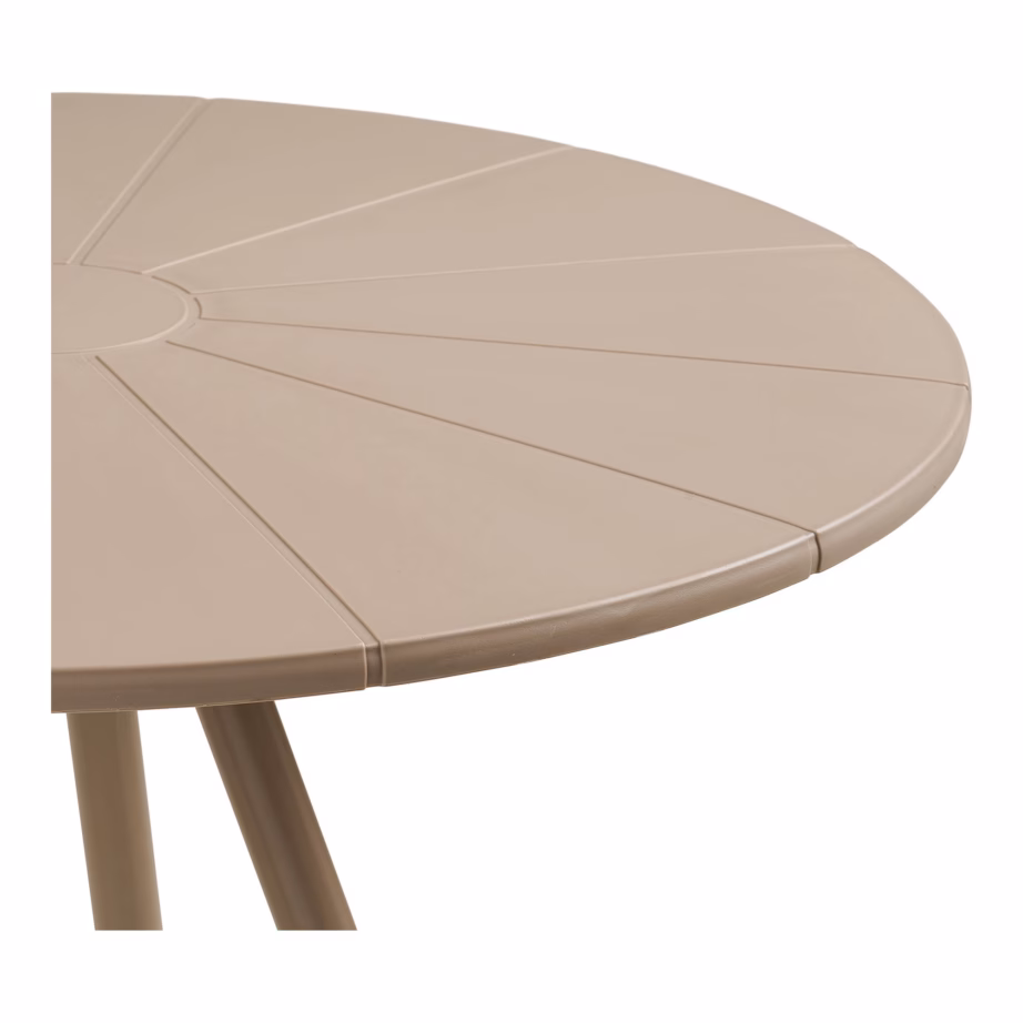 Bistroolaud polüpropüleenist ja terasest, taupe, Ø70 cm Barletta – 7