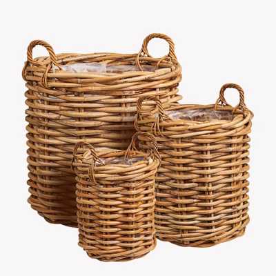 Burton naturaalne kubu-rattangust hoiukorvide komplekt, 3 tk