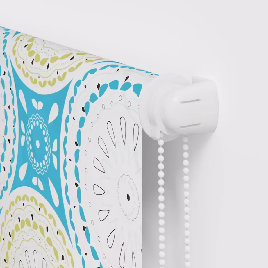 Veekindel dušikardin-ruloo ornamentmustriga, sinine, 70 x 240 cm – 9