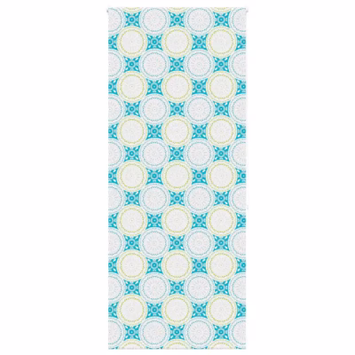 Veekindel duširull-ruloo ornamentmustriga, sinine PEVA, 100 x 240 cm
