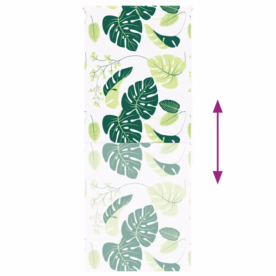 Duširull-ruloo vannituppa, rohelised lehed, PEVA, 90 x 240 cm – 5