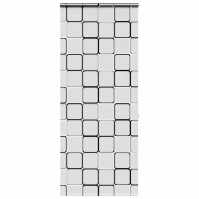 Kassetiga duširuloo, ruudumustriga PEVA, 100 x 240 cm