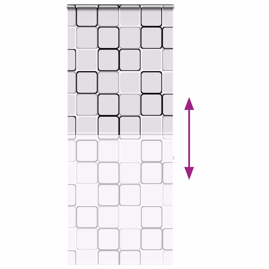 Kassetiga duširuloo, ruudumustriga PEVA, 100 x 240 cm – 5