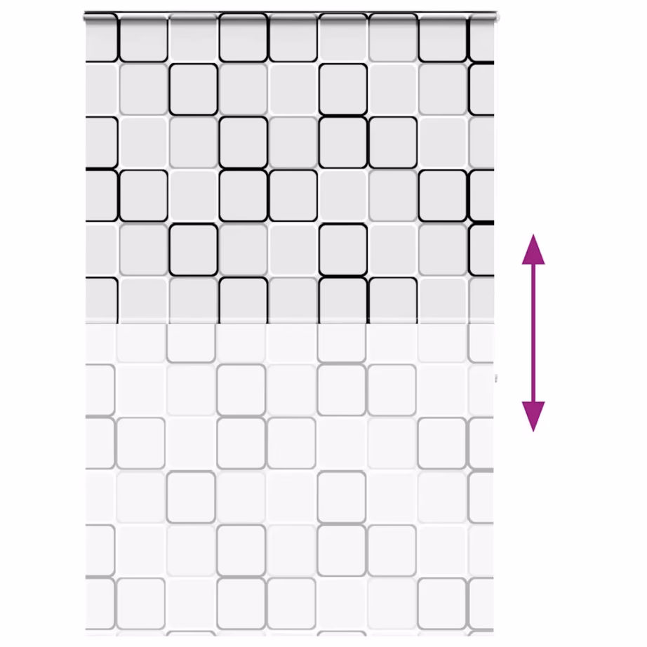 Kassetiga duširuloo ruudumustriga, PEVA, 160 x 240 cm – 5