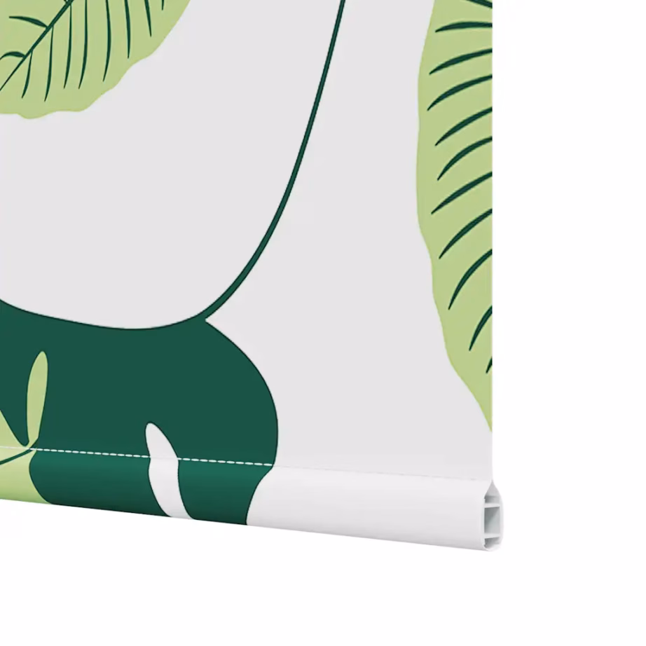 Duširuloo roheliste lehtede mustriga, PEVA, 110 x 240 cm – 12