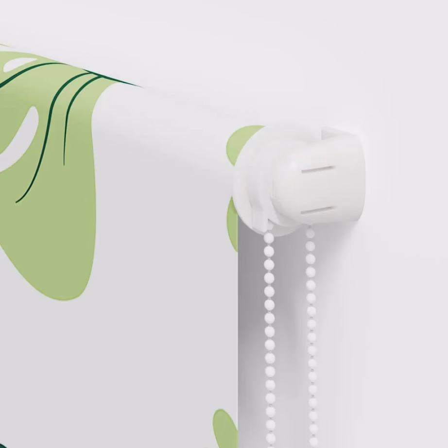 Duširuloo roheliste lehtede mustriga, PEVA, kettmehhanismiga, 120 x 240 cm – 9