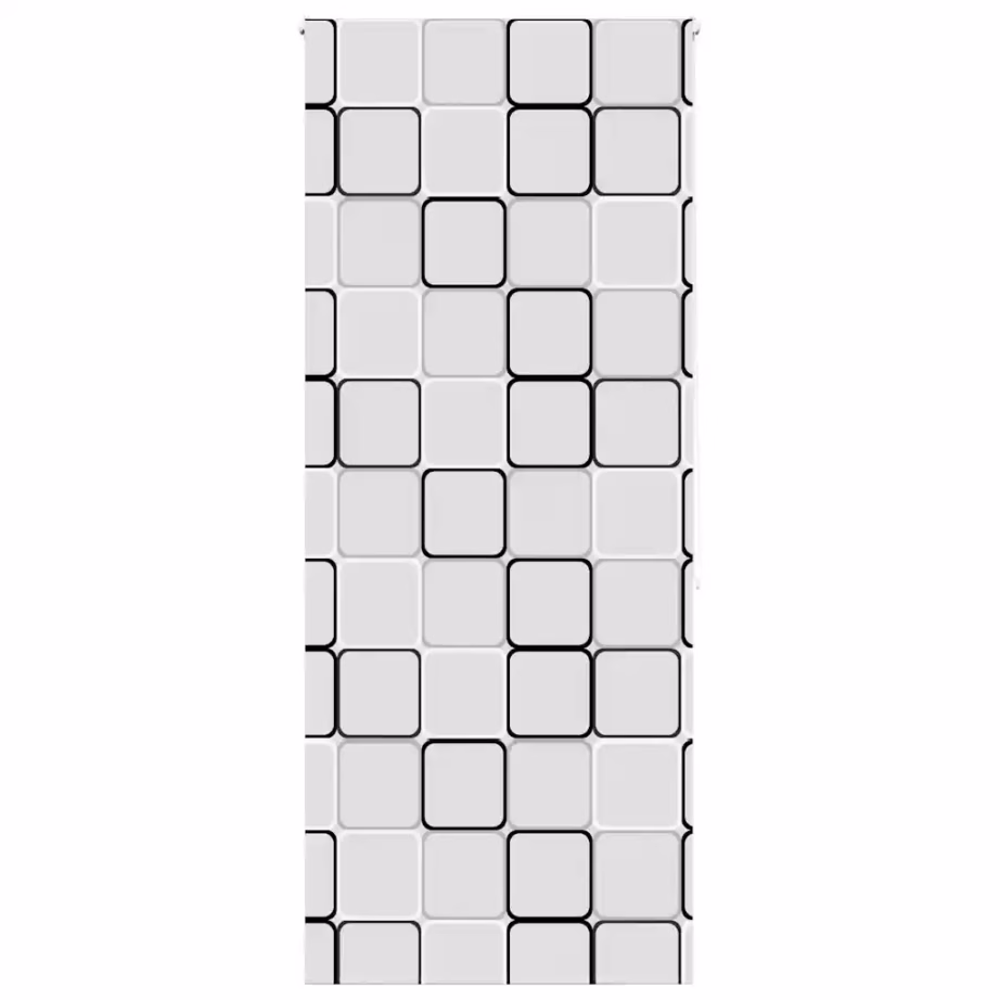 Duširuloo ruudumustriga, veekindel PEVA, 100 x 240 cm - 2
