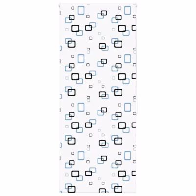 Veekindel duširuloo geomeetrilise mustriga, valge PEVA, 90 x 240 cm