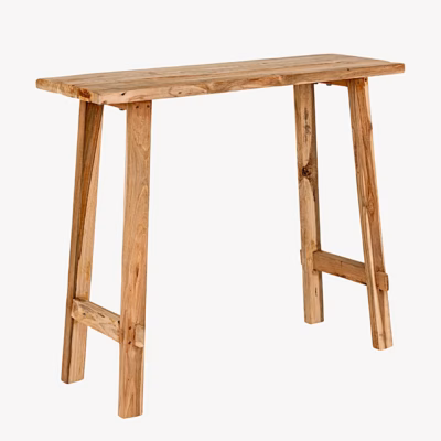 Girona konsoollaud taaskasutatud tiigipuidust, naturaalne, 90x30x80 cm