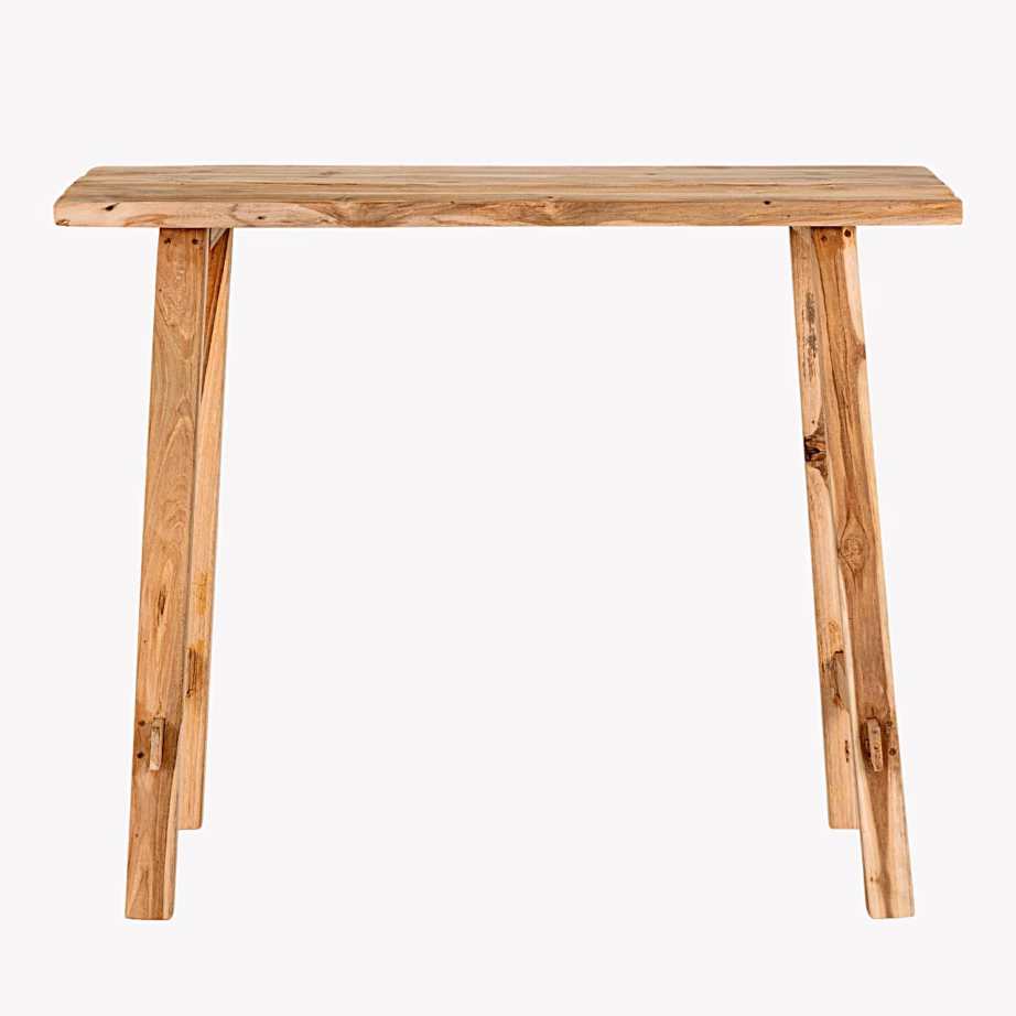 Girona konsoollaud taaskasutatud tiigipuidust, naturaalne, 90x30x80 cm – 3