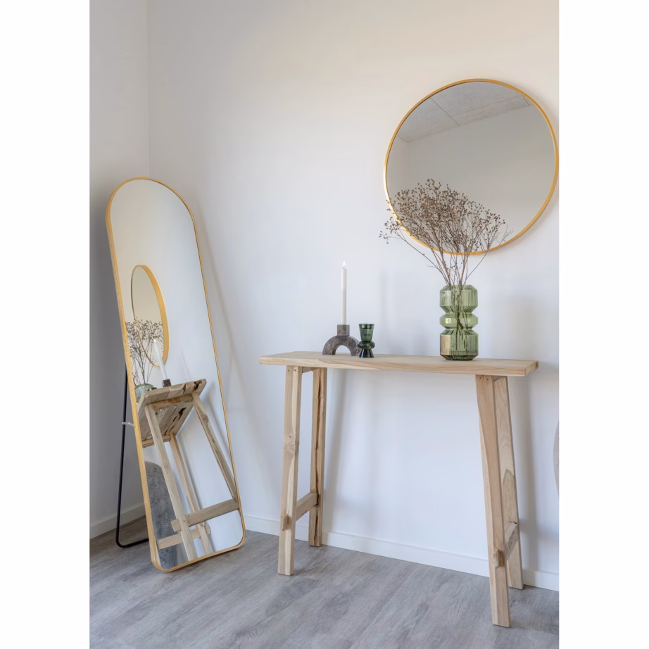 Girona konsoollaud taaskasutatud tiigipuidust, naturaalne, 90x30x80 cm – 6