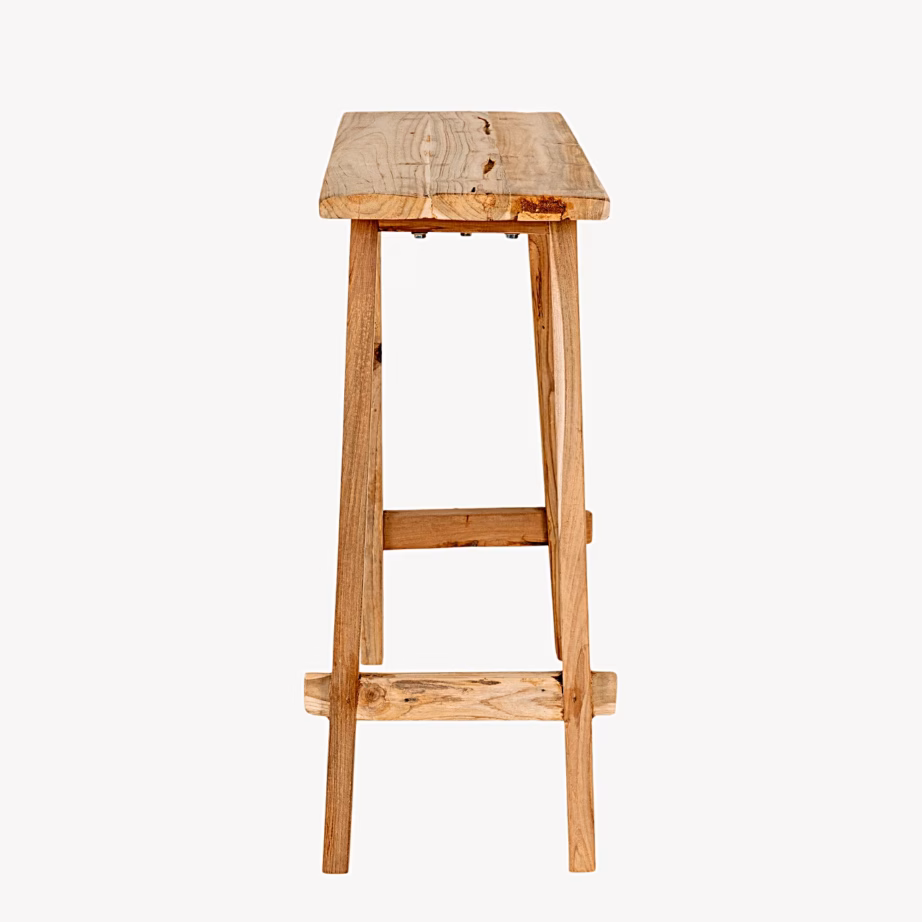 Girona konsoollaud taaskasutatud tiigipuidust, naturaalne, 90x30x80 cm – 9