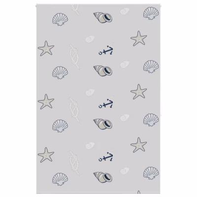 Veekindel duširull-ruloo meretähe mustriga, hall PEVA, alumiiniumsiin, ketiülekandega, 160 x 240 cm