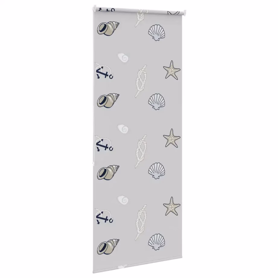 Duširuloo meretähe mustriga, hall PEVA, 110 x 240 cm – 4