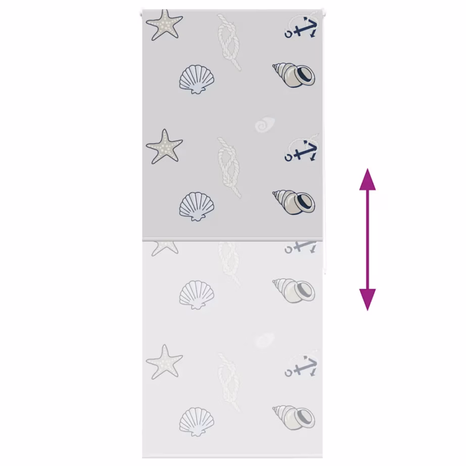 Duširuloo meretähe mustriga, hall PEVA, 110 x 240 cm – 5